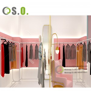 luxury boutique garment Clothes racks display shelf stand for retail shop clothing store display rack with shelves