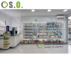 Guangzhou Shero Drugstore Pharmacy Showroom Display Cabinet / Pharmacy Shop Counter Design