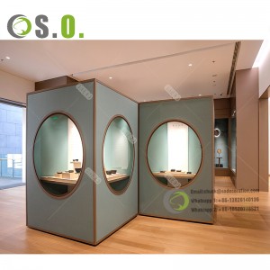 Elegant Museum Cabinet Design Wood Glass Showcase para sa muwebles sa interior nga dekorasyon sa museyo