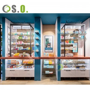 Custom Pharmacy Shelves Modular Fixtures Medical Shop Display Rack Professional Health Care Pharmacy Furniture