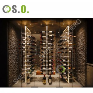 Luxurious Design wine display wine storage cabinet display glass shelf bar and wooden wine cabinets