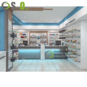 Biztonságos gyógyszertári kirakatpolcok bolti polctartó a gyógyszertári bolt belső kialakításához