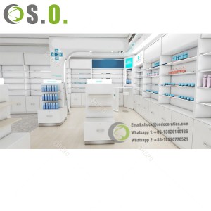Safety pharmacy display shelves store shelving rack for pharmacy shop interior design