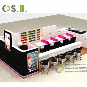 Boutique Display Furniture Retail Nail Kiosk Manicure Table  Customized Color Size For Nail Shop