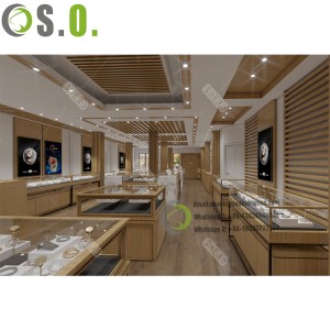 Custom Wooden Shop Counter Cabinet Design Modern Jewelry Shop Mall Kiosk Interior Ideas Jewelry Display Showcase