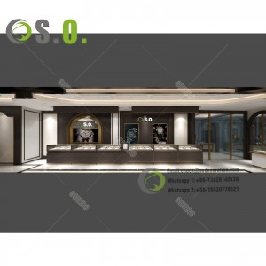 New Design Jewelry Showcase Wooden Display Counter Jewelry Showroom Furniture Design