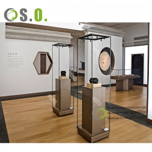 Custom logo collection Showcase Museum cabinet with led lighting