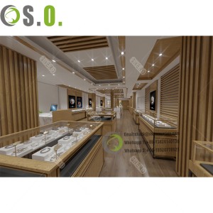 Modern Luxury Jewellery Shop Counter Design Jewelry Store Furniture Jewelry Tempered Glass Display Cabinet Showcase Furniture
