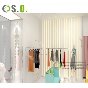 Retail Garments Shop Fittings Clothes Stores Interior Design Boutique Furniture Display Cabinet Stainless Steel Clothing Rack