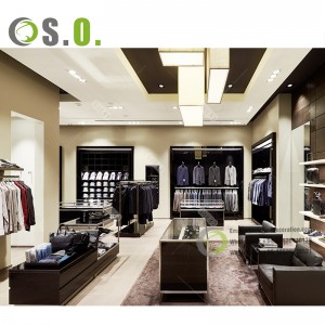 Menswear Shop Interior Design Customized High Quality Men Clothing Store Fixture Suit Shop Display Rack