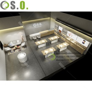 New Design Mobile Phone Shop Display Furniture Wooden Cellphone Store Showcase