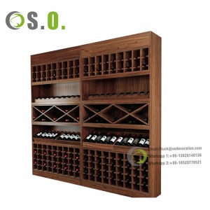 Expositor de licores de luxo de deseño de interiores de viños metálicos Expositor de licores