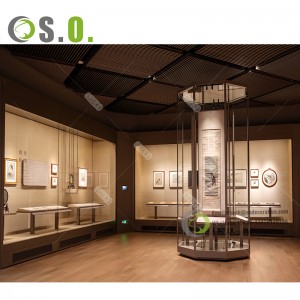 Custom logo collection Showcase Museum cabinet with led lighting