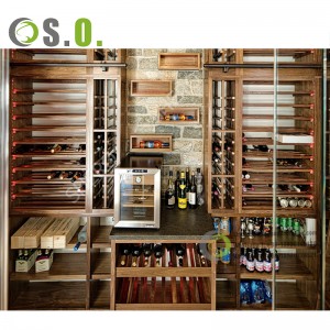 High End Wine Storage Cabinet Display Glass Customized Wine Display Wine Cellar For Restaurant