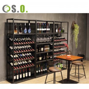 Луксузна продавница за алкохолни пијалоци Изложба за изложување на алкохол од вино метален кабинет