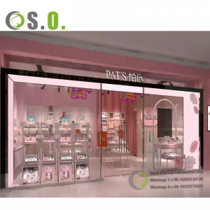 Deseño por encargo Decoración de tendas de cosméticos moderno Soporte de exhibición de fábrica Vitrina de perfumes de alta calidade