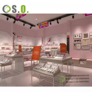 Dizajni i bërë me porosi Dekorimi i dyqanit të kozmetikës moderne të fabrikës Stand ekspozimi i parfumeve me cilësi të lartë