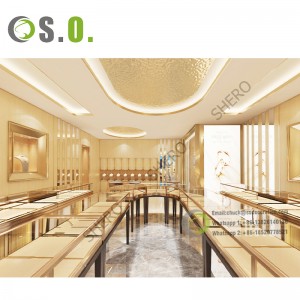 Luxury Wooden Jewelry Show Cabinet Jewelry Shop Furniture Showcase For Jewelry Shop