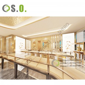 Luxury Wooden Jewelry Show Cabinet Jewelry Shop Furniture Showcase For Jewelry Shop
