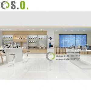 High End shop counter table design to display mobile phone for mobile phone shop design