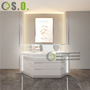 Wooden Glass Jewelry Display Cabinet Jewelry Showcases Glass Display Table For Sale