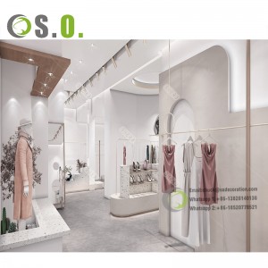 Retail Garments Shop Fittings Clothes Stores Interior Design Boutique Furniture Display Cabinet Stainless Steel Clothing Rack