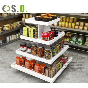 Supermarket wooden retail shelving display shop shelves snacks grocery  Display Rack Retail Store Shelf