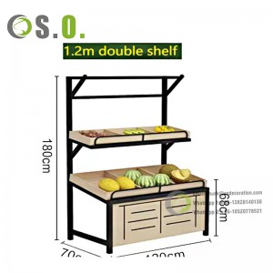 Supermarket display stands wood shelf racks Vegetable Fruit Retail Shelving Stands for snacks cabinets