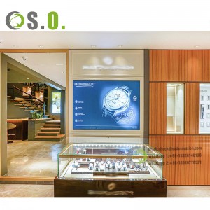 Modern Jewelry Shop Interior Design Jewellery Store Decorate Glass Watch Display Cabinet Showcase For Jewelry Shop