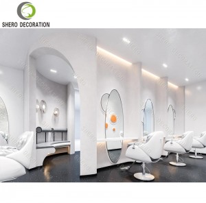 High End Barber Shop Design Custom Durable Barber Shop Furniture Mirror Station