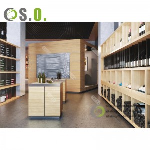 Luxury Wooden Liquor Display Showcase Red Wine Cellar Bar Storage Cabinet