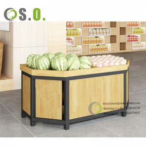 Supermarket display stands wood shelf racks Vegetable Fruit Retail Shelving Stands for snacks cabinets