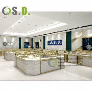 Fashion Wooden glass with lighting display cases counter for shopping store