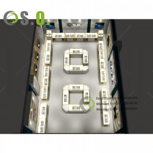 Fashion Wooden glass with lighting display cases counter for shopping store