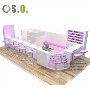 New Retail Manicure Table for Nail Kiosk Color and Size Boutique Manicure Table Light Luxury Metal Salon Furniture