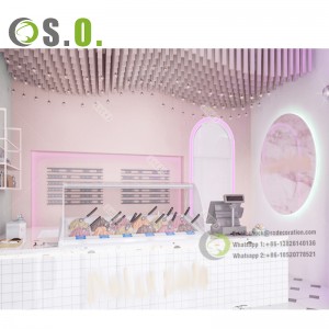 Bakery Shop Bubble Tea Cabinet Retail Tea Shop Interior Design Bubble Tea Shop Counter With Led