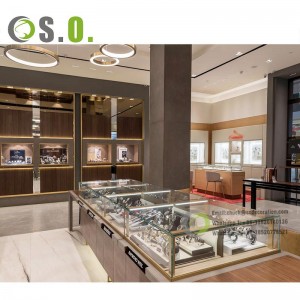 Gabinete de exhibición de tienda de acero inoxidable de diseño de tienda de relojes de lujo de gama alta