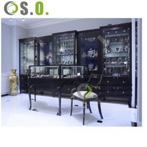 Stainless steel glass jewelry display cabinet