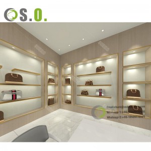 Handbag Shop Interior Decor Design Wood Display Showcase