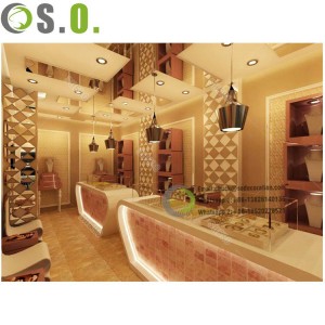 simple style wooden jewelry display showcase Jewellery Showroom Furniture Design for mall jewelry stores customization