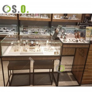 Modern Commercial watch display counter wooden display cabinet watch showroom