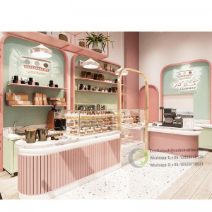 Coffee Shop Bakery Interior Designs Decoration Solid Surface Fast Food Display Counter For Restaurant