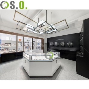 Customized jewelry showcase Jewelry display cabinets Glass Counter For Display Kiosk Jewelry store