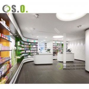 Exhibición de farmacias personalizadas farmacia farmacia tenda médica Tenda médica Deseño de interiores