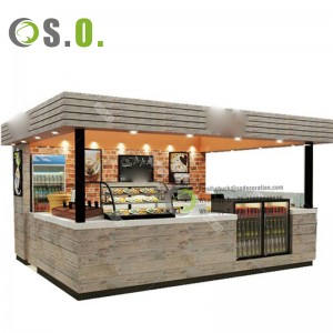 High quality Outdoor Coffee Kiosk Modern Coffee Shop Display Metal Cafe Chairs