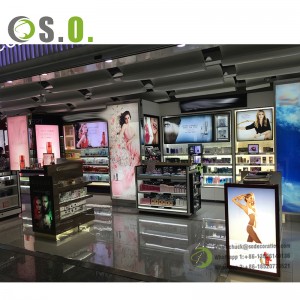Customized Make Up Kiosk Professional Furniture Designs Cosmetic Display Showcase for Sale