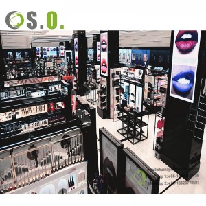 Customized Cosmetics Display Stand with Logo Cosmetics Display Showcase