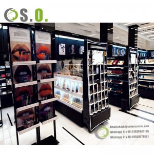 Hot Sale cosmetic showroom design retail cosmetic shop display counter makeup station furniture display showcase