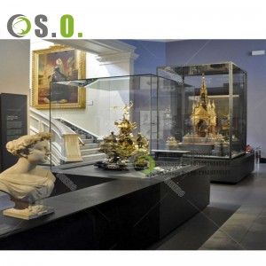 Utstillingsmontre med LED-lys Høykvalitets museumsutstillingsskap for mineraler