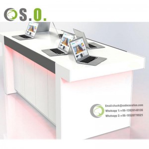 Phone display cabinet checkout counters display stand glass display cabinet with led lights